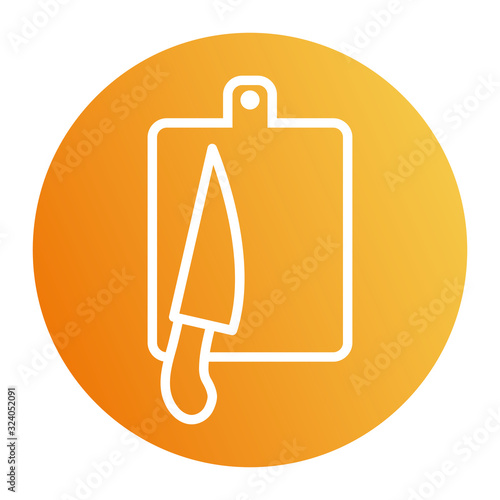 Isolated knife and table block style icon vector design