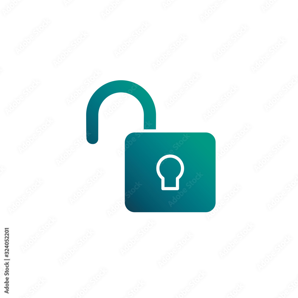 security padlock open, gradient style icon security padlock open, gradient style icon