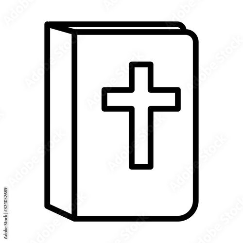 religious bible book line style icon