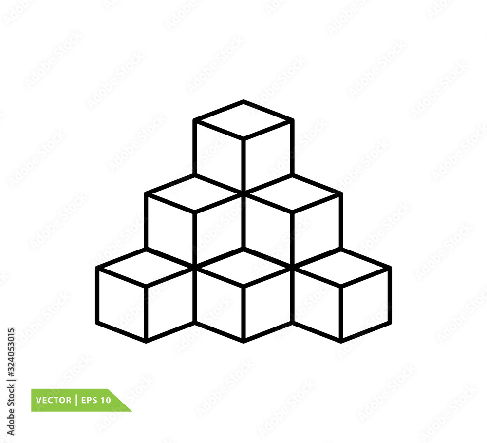 Cube icon vector logo design template Cube icon vector logo design template