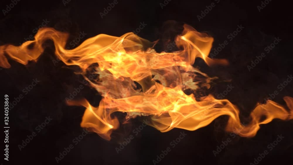 Flaming Smoking Abstract 4K Loop features flames continually emanating from a central point in the center of the screen in a loop Flaming Smoking Abstract 4K Loop features flames continually emanating from a central point in the center of the screen in a loop