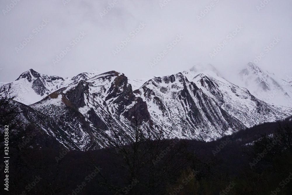 snowy mountains in the north of spain, picos de europa