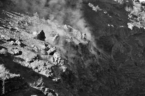 Vesuvius - view into the crater black and white