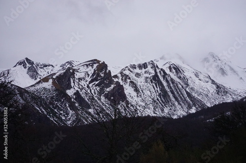 snowy mountains in the north of spain, picos de europa