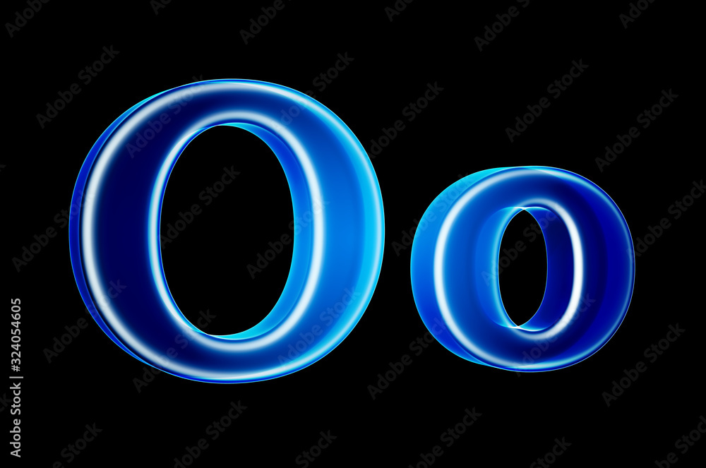 Letters O with hologram effect, 3D rendering Letters O with hologram effect, 3D rendering