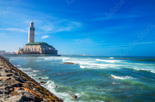 Hassan II Mosque in Casablanca. The largest mosque in Morocco.