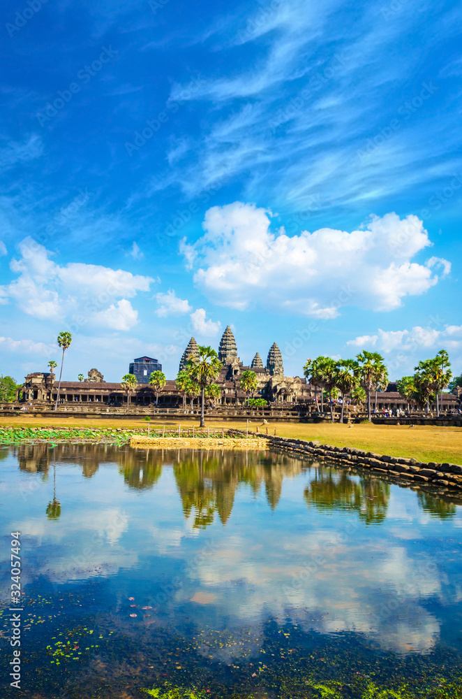 Fototapeta premium Ancient temple complex Angkor Wat, Siem Reap, Cambodia.