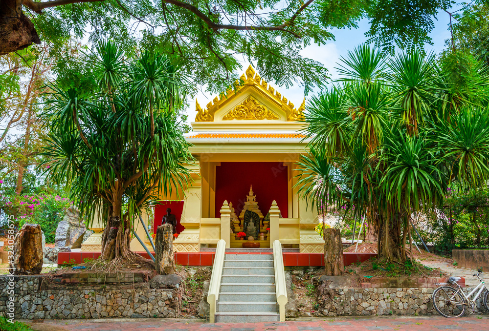 Small golden temple in Pattaya, Thailand Small golden temple in Pattaya, Thailand