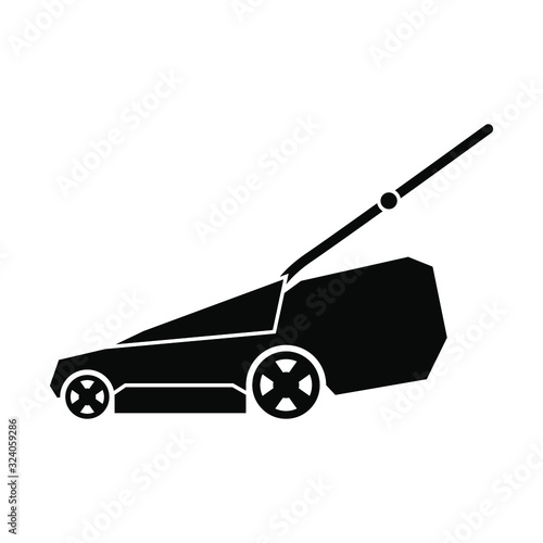 Machine for cutting the grass on a lawns. Lawn mower icon. Vector illustration