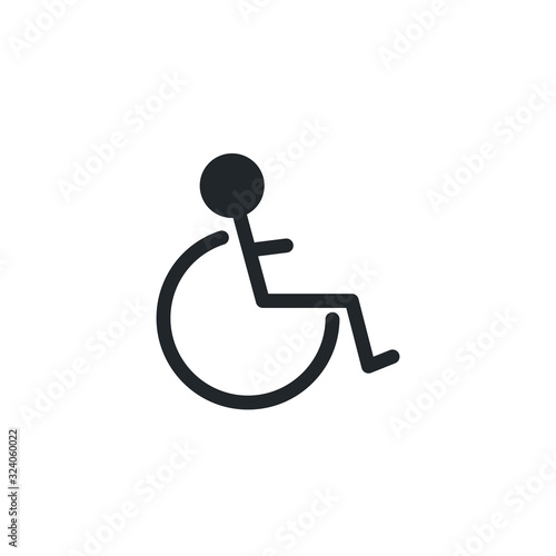 wheelchair for disabled, silhouette style icon