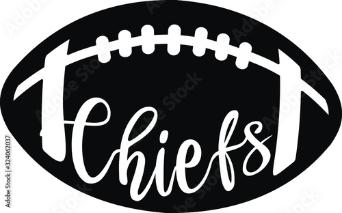 Chiefs football on white background. vector