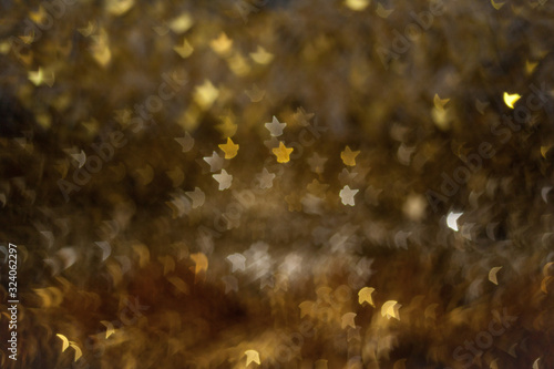 Abstract elegant golden bokeh party background.