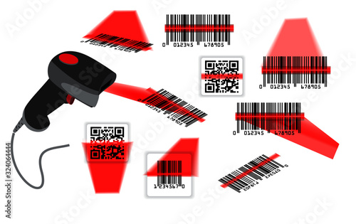 set of various bar code or set of packaging label bar code or qr codes. eps 10,   easy to modify