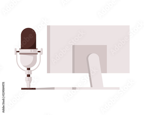 radio microphone retro with desktop