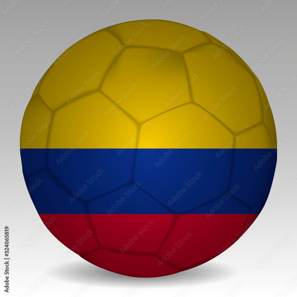 Soccer ball in the colors of the colombia flag. Vector illustration EPS 10 Soccer ball in the colors of the colombia flag. Vector illustration EPS 10