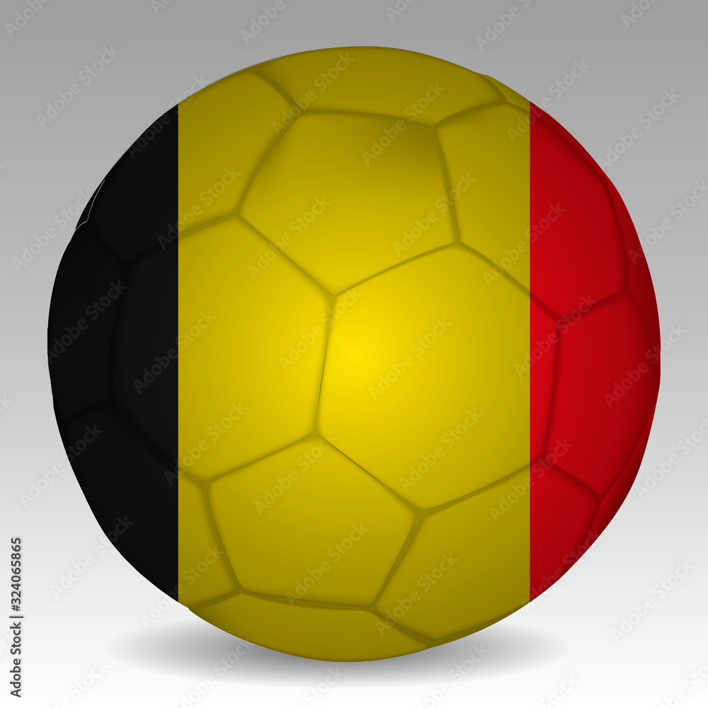 Soccer ball in the colors of the belgium flag. Vector illustration EPS 10