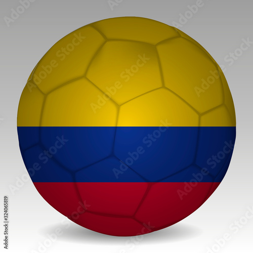 Soccer ball in the colors of the colombia flag. Vector illustration EPS 10