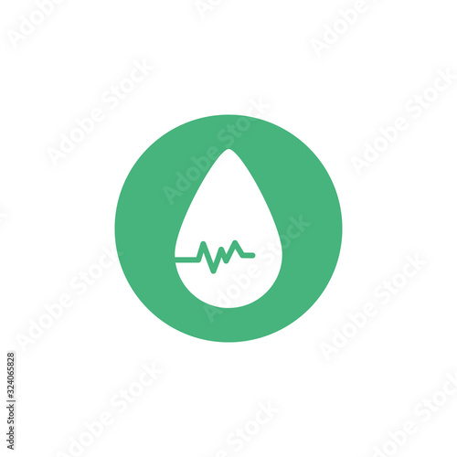 blood pressure, block and flat style icon