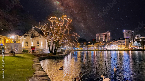 Canvas Print Park in centrum of stavanger
