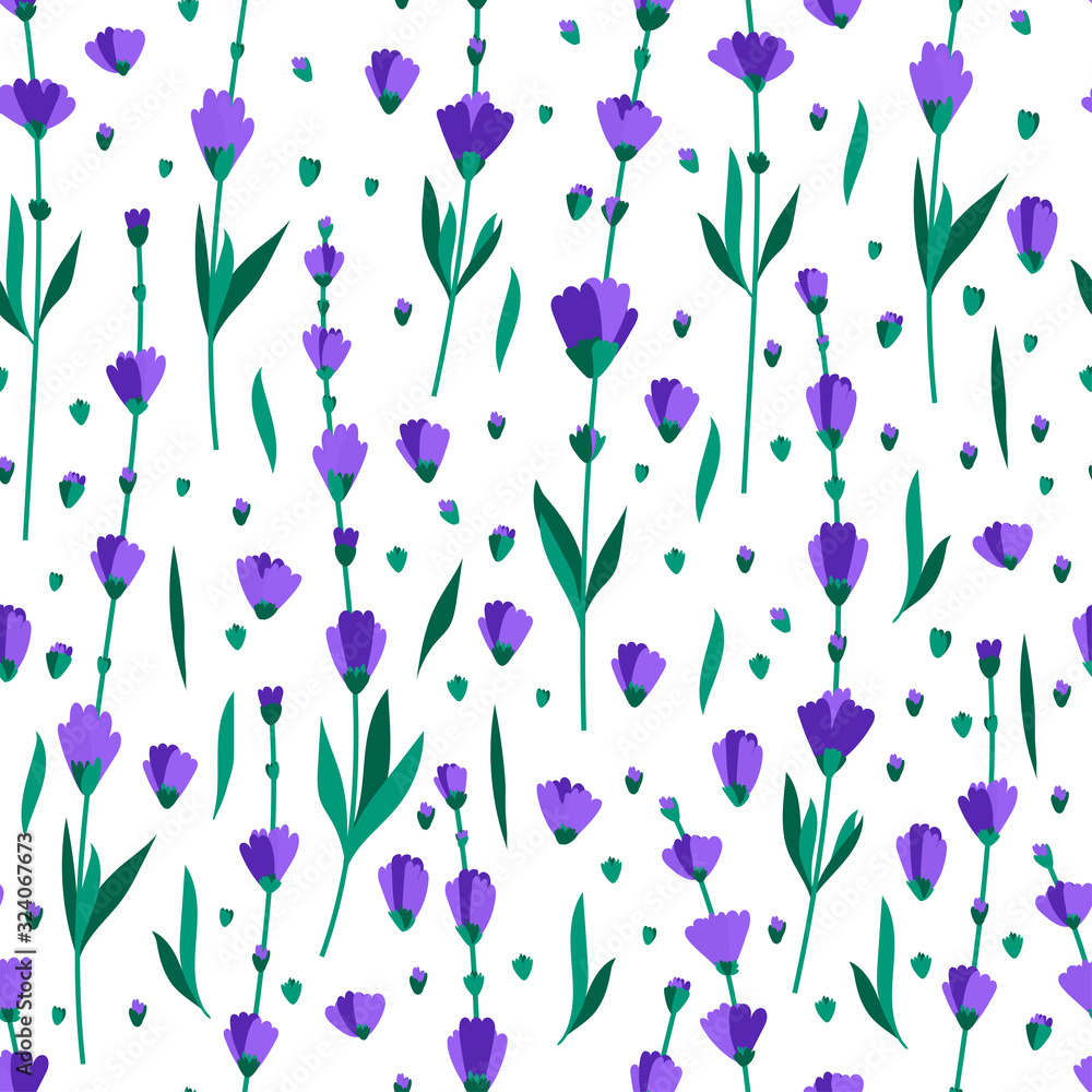 Vector seamless light lavender background. Spring wallpaper.