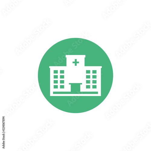 hospital building, block and flat style icon