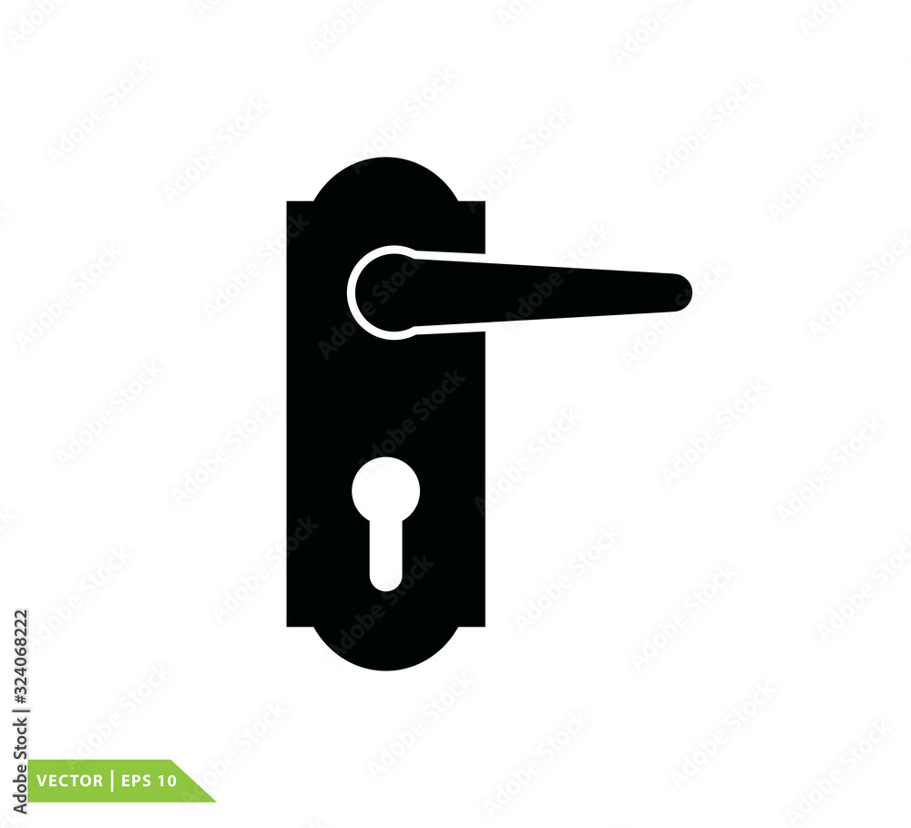 Door handle icon vector logo design template
