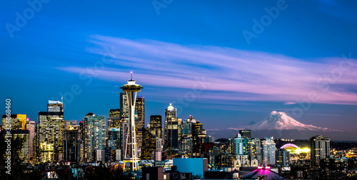 Seattle skyline, Kerry Park ,Queen Ann, Sunset, 2020 photo