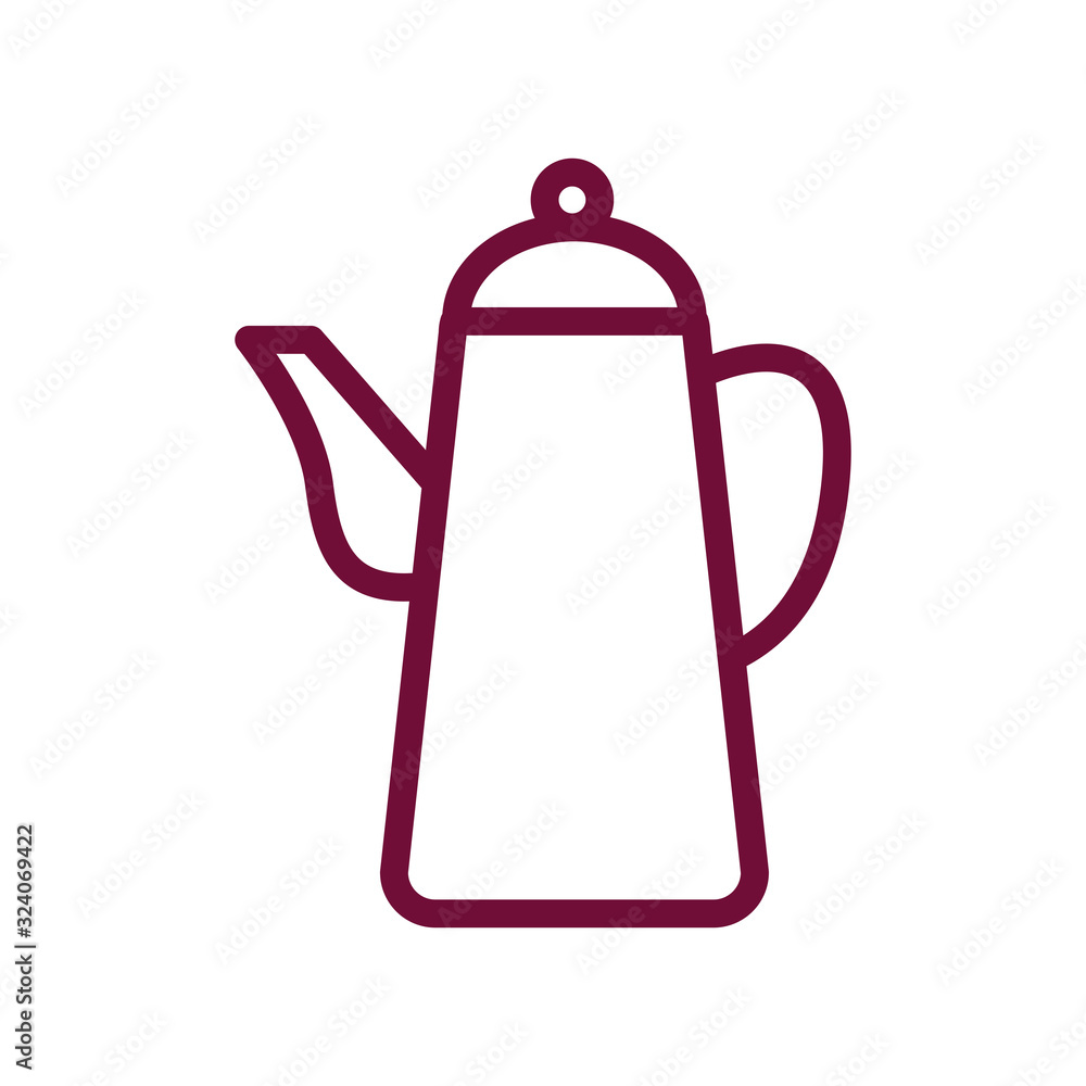 Isolated tea kettle line style icon vector design Isolated tea kettle line style icon vector design