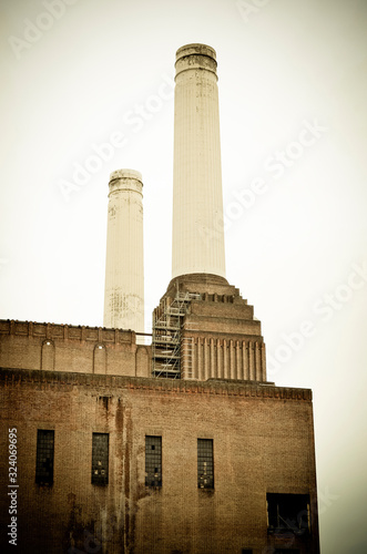 Exterior view of the landmark building on the south bank of the River Thames, Battersea Power Station.,London photo