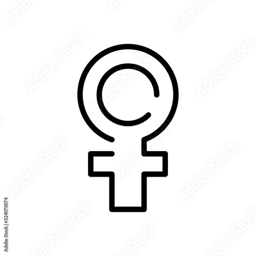 female gender symbol, line style icon