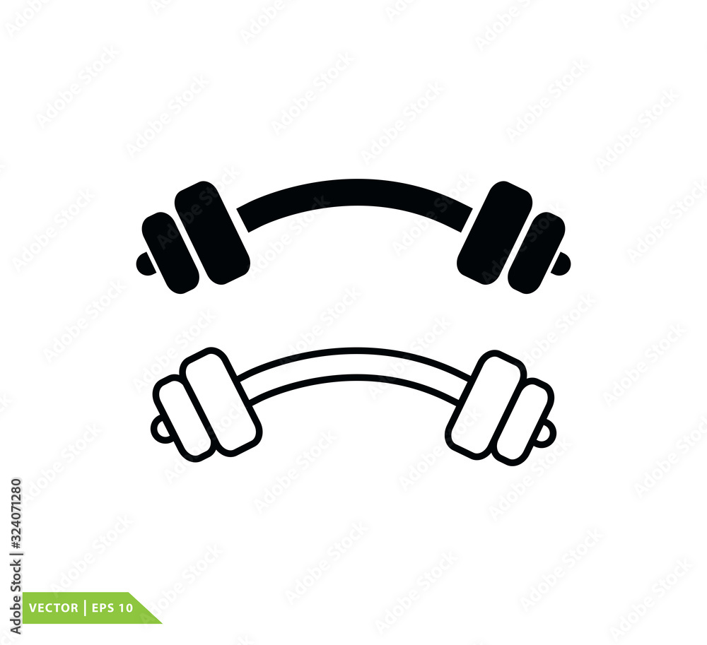 Barbell icon vector logo design template