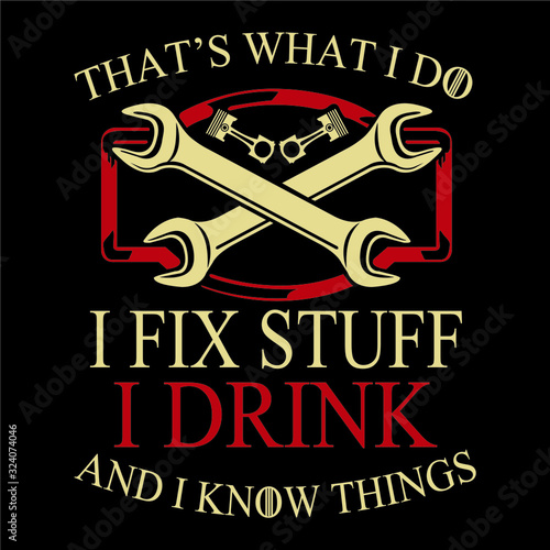 Mechanical Fix stuff typography concept art - VECTOR