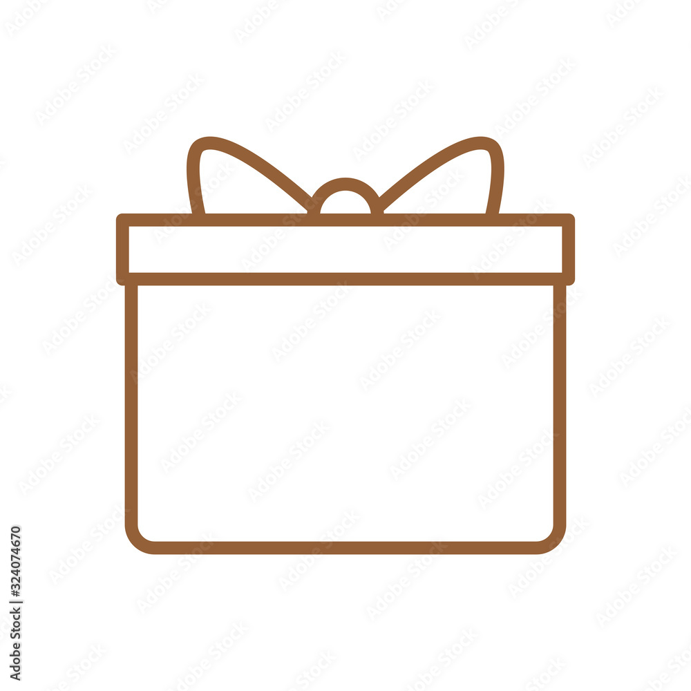 Gift with bowtie line style icon vector design Gift with bowtie line style icon vector design