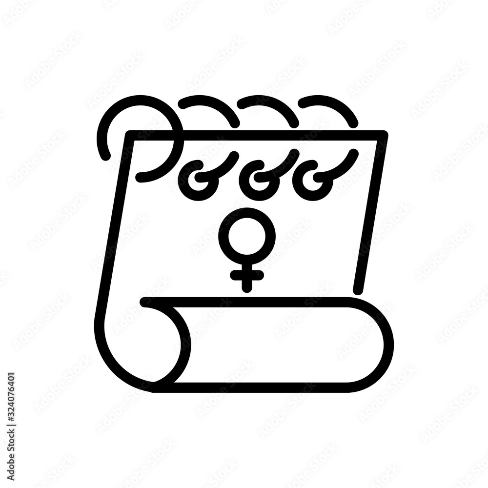 calendar with female gender symbol , line style icon calendar with female gender symbol , line style icon