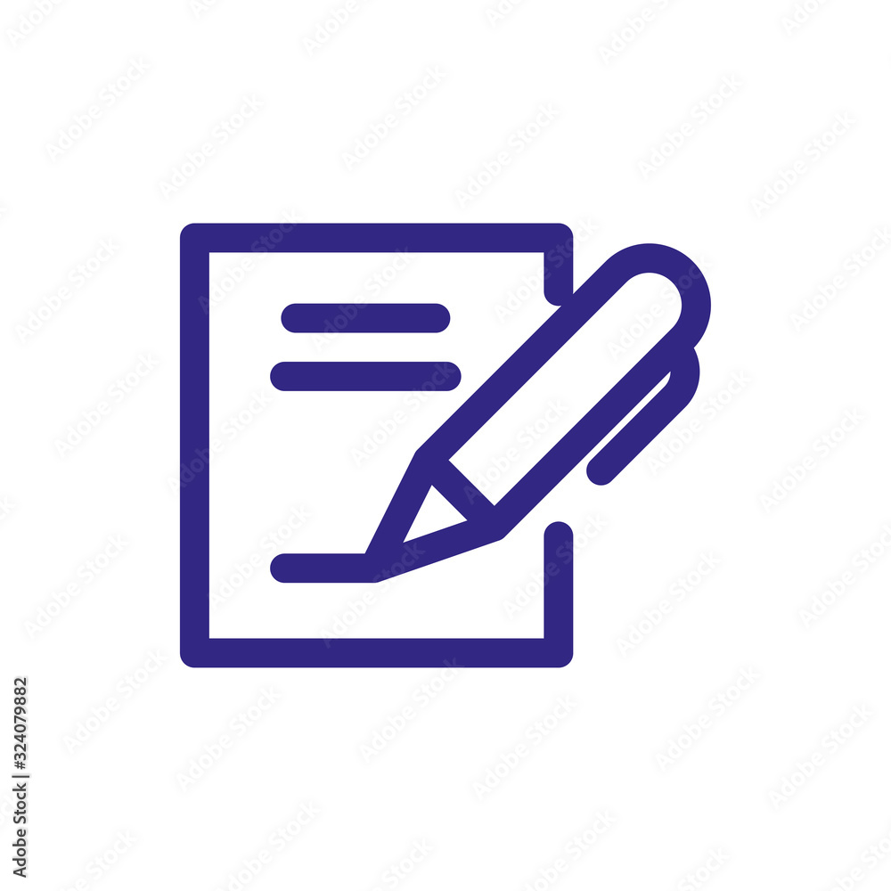 document page and pen, thick line style document page and pen, thick line style