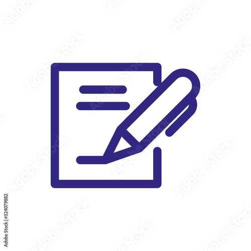 document page and pen, thick line style