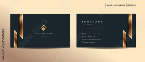 Luxury design business card with gold style minimalist template