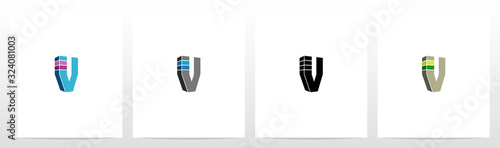 Rectangle Block On Letter Logo Design V