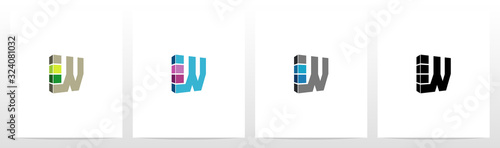 Rectangle Block On Letter Logo Design W