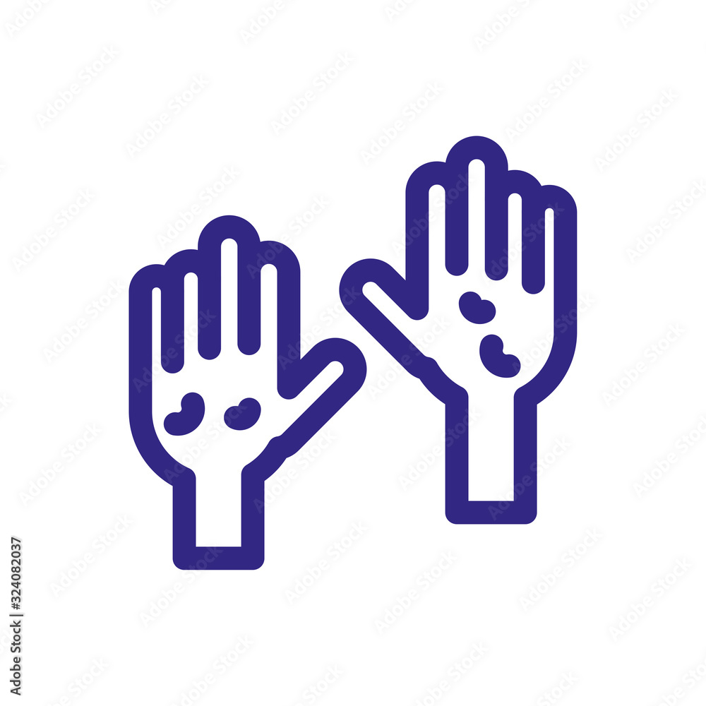 hands with poxs, thick line style hands with poxs, thick line style
