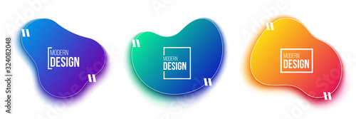 Creative vector illustration of abstract liquid shape set on background. Art design fluid banner, flyer, presentation, brochure template. Modern concept graphic gradient, mesh waves, organic element