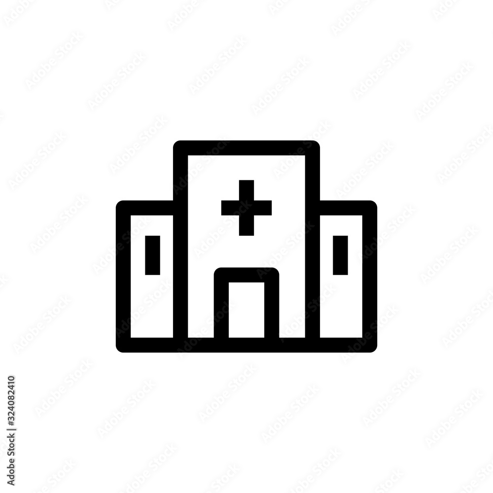 Fototapeta premium Vector illustration, hospital icon design