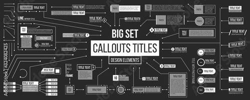 Creative vector illustration of callouts titles, lower third for presentation isolated on background. Art design callout bar labels, layout template. Abstract concept interface infographics element photo