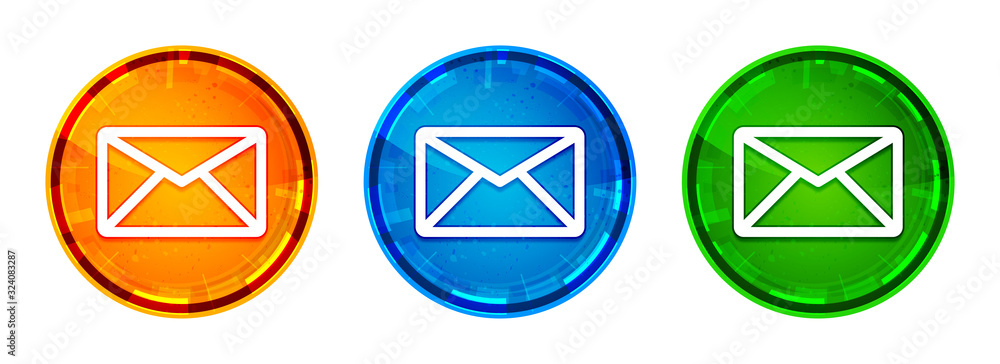 Email icon shiny abstract round button set illustration Email icon shiny abstract round button set illustration