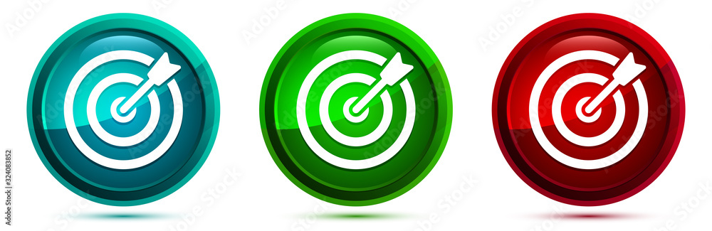 Target arrow icon elegant round button set illustration Target arrow icon elegant round button set illustration