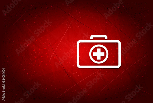 First aid kit icon modern trendy abstract red background illustration