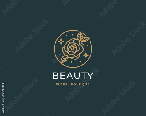 Fototapeta Beauty salon or Flowers logo design