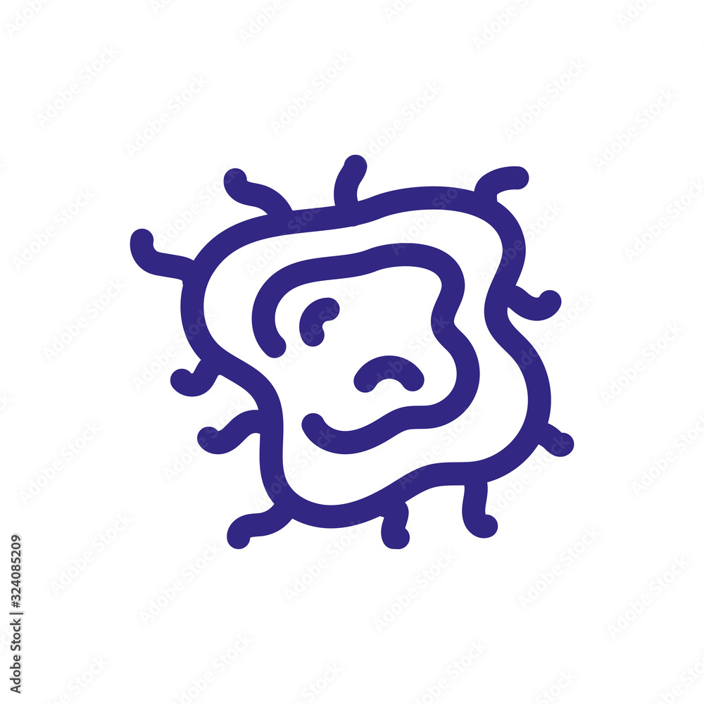 bacteria icon, thick line style