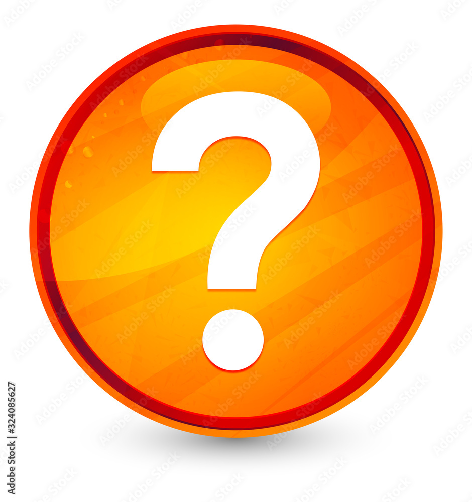 Question mark icon glassy orange round button illustration Question mark icon glassy orange round button illustration