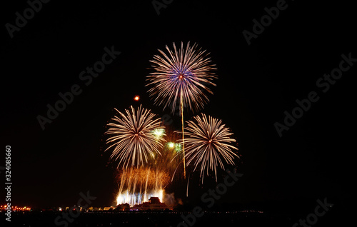 Fireworks show in Lantern Festival inTainan,Taiwan  © lcc54613